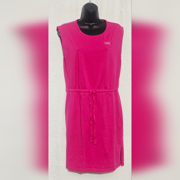 Calvin Klein Performance Pink Sleeveless w/Drawstring Waist Dress M - Picture 6 of 6